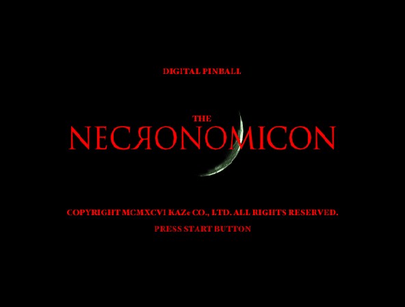 Necronomicon - Digital Pinball Title Screen